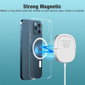 img 2 attached to ⚡ Magnetic Wireless Charger: Qi Certified Fast Charging Pad for iPhone 12/12 Mini/12 Pro Max/AirPods with QC3.0 Adaptor