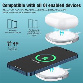 img 3 attached to ⚡ Magnetic Wireless Charger: Qi Certified Fast Charging Pad for iPhone 12/12 Mini/12 Pro Max/AirPods with QC3.0 Adaptor