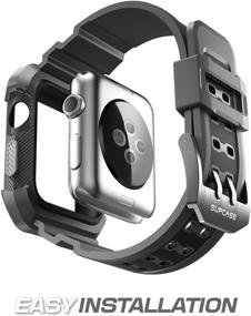 img 1 attached to 🦄 SUPCASE [Наковальня Единорога Про] Чехол для Apple Watch 3 [42 мм], Прочный защитный чехол с ремешками для серии 3/2/1 (Черный)