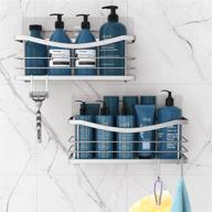 🚿 odesign shower caddy with removable hooks - adhesive bathroom shelf organizer, rustproof sus304 multi-purpose storage basket for kitchen spice racks - 2 pack логотип