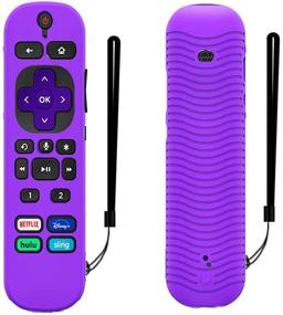 img 3 attached to 📱Лиловый силиконовый чехол с петлей для голосового пульта Roku Voice Remote Pro 2021 - Замена обложки