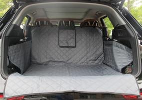 img 4 attached to Car Pet Seat Cover Trunk Mat Tarpaulin Waterproof Oxford Cloth Dog Cat Back Seat Covers Rear Auto Pad Car Protection Blanket - 73&#34