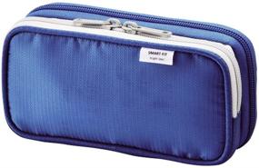 img 4 attached to Lihit Lab Double Pen Case, Blue, 3.3 x 6.9 (A7660-8)