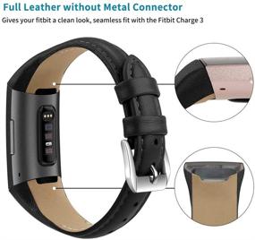 img 3 attached to 👨 NANW Genuine Leather Bands Compatible with Fitbit Charge 4/3 - Stylish Wristband Replacement for Men and Women