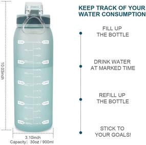 img 3 attached to 💧 Teentumn 30oz Sport Water Bottle with Time Markers - Large, Durable Gym Plastic Bottle Tritan BPA Free for Fitness, Outdoor Enthusiasts - Leakproof Design