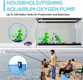 img 3 attached to 🐠 Quiet Rechargeable Aquarium Air Pump - hygger Portable Aerator for Up to 100/140 Gallon Tank with Accessories - Ideal for Outdoor Fishing, Power Outages, and Fish Tank Oxygenation