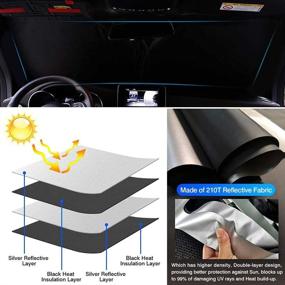 img 2 attached to 🌞 2020-2022 Toyota Highlander KUST Custom Fit Windshield Sun Shade - Foldable Sun Visor Protector, Blocks UV Rays & Keeps Your Car Cooler