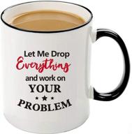 🤷 mecai coffee mugs - let me drop everything and solve your problem - funny inspirational and sarcasm gifts for men, women, and the boss logo