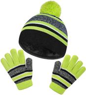 gloves winter beanie knitted weather boys' accessories for cold weather logo