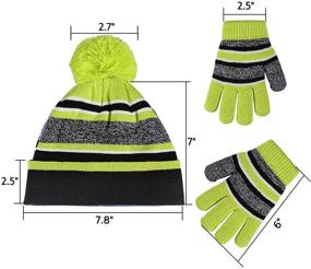 img 1 attached to Gloves Winter Beanie Knitted Weather Boys' Accessories for Cold Weather