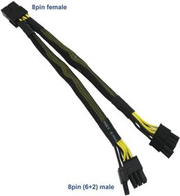 img 1 attached to 💡 COMeap GPU VGA PCIe 8 Pin Female to Dual 2X 8 Pin (6+2) Male Power Adapter Cable - High Quality, Braided Y-Splitter Extension Cable (9-inch/23cm)
