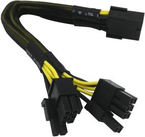 img 4 attached to 💡 COMeap GPU VGA PCIe 8 Pin Female to Dual 2X 8 Pin (6+2) Male Power Adapter Cable - High Quality, Braided Y-Splitter Extension Cable (9-inch/23cm)