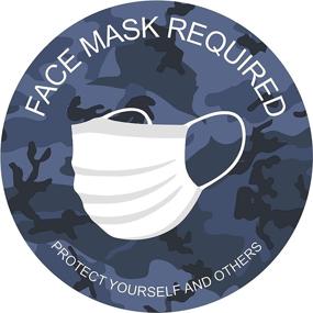 img 4 attached to 🎭 Enhance Safety with Sticky Brand Face Mask Required Camouflage Sign Stickers - Promote Mask Wearing - Perfect for Walls