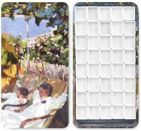 img 4 attached to 🎨 Watercolor Travel Tin Palette Case with 40 Magnetic Stripe Empty Half Pans, Ideal for DIY Art Drawing in Garden – Artist Half Pan Kits for Watercolor, Oil, and Acrylic Painting