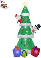 🎄 9ft christmas inflatables: lighted tree with gift boxes, santa claus, snowman - outdoor xmas decorations for garden & home logo