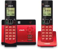 📞 vtech cordless telephone digital answering system with 2 handsets - red logo