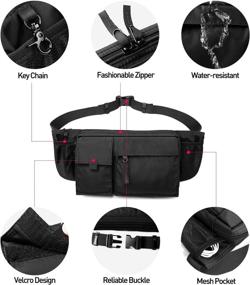 img 2 attached to Premium Lightweight Waterproof Waist Bag for Men and Women – Ideal Chest Bag and Fanny Pack for Gym, Work, Travel, and Commuting - Black