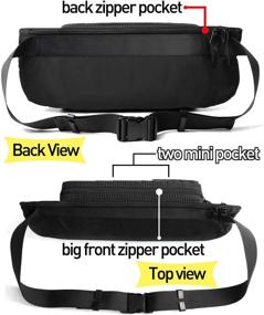 img 1 attached to Premium Lightweight Waterproof Waist Bag for Men and Women – Ideal Chest Bag and Fanny Pack for Gym, Work, Travel, and Commuting - Black