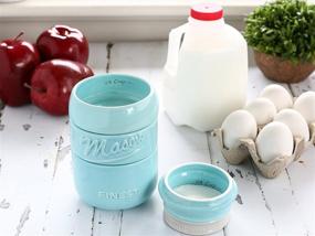 img 1 attached to Sparrow Decor Ceramic Measuring Cups Set - 4-Piece Mason Jar Measuring Cups (1/4, 1/3, 1/2, 1 Cup) in Rustic Blue Farmhouse Design - Ideal Addition to Any Kitchen