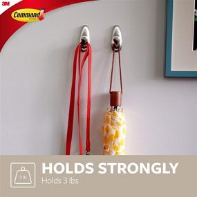 img 2 attached to Command Medium Forever Classic Metal Hook, Brushed Nickel, 2-Hooks - Damage-Free Decorating Solution!