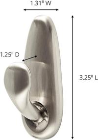 img 3 attached to Command Medium Forever Classic Metal Hook, Brushed Nickel, 2-Hooks - Damage-Free Decorating Solution!