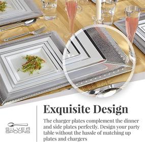 img 3 attached to 🍽️ Silver Spoons 20 Piece Charger Plate, Dinner Plate, and Side Plate Set - Dazzling Square Collection in Silver (1825) - All-Inclusive Dinnerware Kit