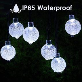 img 2 attached to ✨ Waterproof Cool White Solar String Lights Outdoor - 2-Pack 92FT Crystal Globe LED Fairy Lights for Garden Yard, Extra-Long Solar Powered Patio Lights, Decorative Outdoor Solar Lights with 8 Lighting Modes