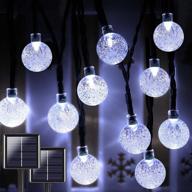 ✨ waterproof cool white solar string lights outdoor - 2-pack 92ft crystal globe led fairy lights for garden yard, extra-long solar powered patio lights, decorative outdoor solar lights with 8 lighting modes логотип