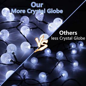 img 3 attached to ✨ Waterproof Cool White Solar String Lights Outdoor - 2-Pack 92FT Crystal Globe LED Fairy Lights for Garden Yard, Extra-Long Solar Powered Patio Lights, Decorative Outdoor Solar Lights with 8 Lighting Modes