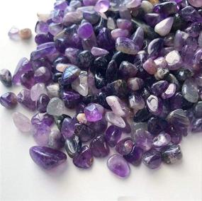 img 3 attached to 🐰 Tesh Care 2 LBS Tumbled Amethyst Crystal Chips with 2 Miniature Bunnies - Healing Home Indoor Decorative Stones