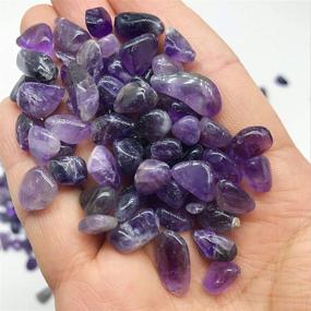 img 2 attached to 🐰 Tesh Care 2 LBS Tumbled Amethyst Crystal Chips with 2 Miniature Bunnies - Healing Home Indoor Decorative Stones