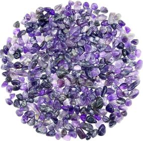 img 4 attached to 🐰 Tesh Care 2 LBS Tumbled Amethyst Crystal Chips with 2 Miniature Bunnies - Healing Home Indoor Decorative Stones