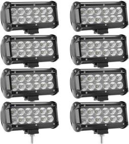 img 4 attached to 🚛 YEEGO 7 Inch LED Light Bar Set: 8 x 36w, 3600 Lumens Cree LED Flood Lights for Off-Road RV ATV SUV Boat Truck Tractor Pickup Lighting (8Pcs)