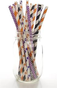 img 1 attached to Halloween Straws 25 Pack Chevron