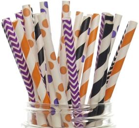 img 2 attached to Halloween Straws 25 Pack Chevron