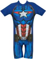 🦸 marvel boys swimsuit captain america: dive into adventure with the perfect superhero-inspired gear logo