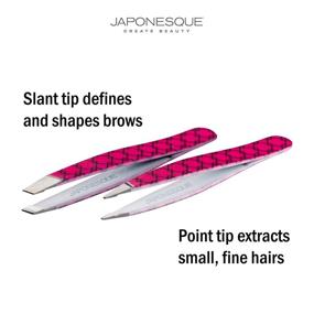 img 2 attached to 🔪 Precision at Your Fingertips: JAPONESQUE Slant & Point Tweezers - Soft Touch