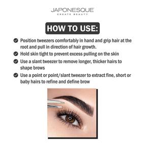 img 1 attached to 🔪 Precision at Your Fingertips: JAPONESQUE Slant & Point Tweezers - Soft Touch