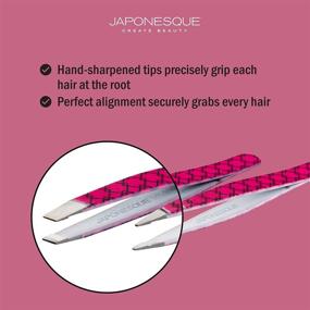 img 3 attached to 🔪 Precision at Your Fingertips: JAPONESQUE Slant & Point Tweezers - Soft Touch