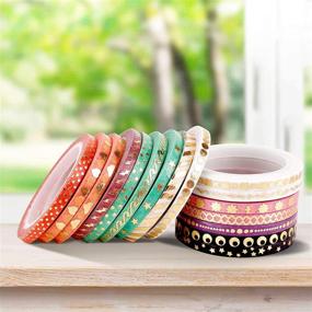 img 3 attached to Cute 48 Rolls Washi Tape Set | Foil Gold Thin Decorative Masking Washi Tapes | 3mm wide DIY Paper Tape for Crafts, Scrapbooking, Gift Wrapping, Planner | Best SEO-friendly Product Name