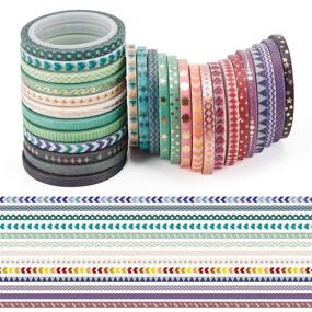 img 1 attached to Cute 48 Rolls Washi Tape Set | Foil Gold Thin Decorative Masking Washi Tapes | 3mm wide DIY Paper Tape for Crafts, Scrapbooking, Gift Wrapping, Planner | Best SEO-friendly Product Name