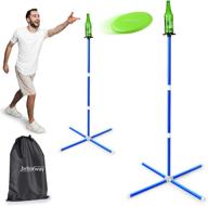 family backyard frisbee bottle game - fun outdoor ring toss activity for kids and adults - adjustable poles for flying disk throwing - easy set up lawn game логотип