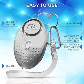 img 1 attached to 🚨 Safety at Your Fingertips: SLFORCE Personal Alarm Siren Song - 130dB Safesound Alarms for Women Keychain with LED Light, Ideal for Emergencies, Kids, Elderly