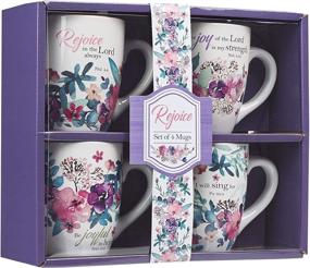 img 1 attached to 🎉 Christian Art Gifts Mug Set Rejoice: Embrace Joyful Moments with this Inspirational Collection