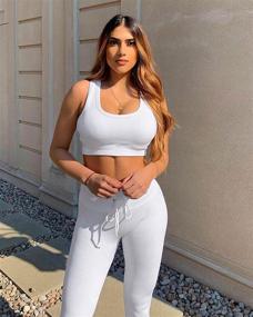 img 1 attached to 👟 SVVINN Women Workout Outfits: Ribbed Seamless Gym Sets with Zipper Bra & High Waist Leggings - Perfect for Yoga and Fitness