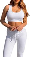 👟 svvinn women workout outfits: ribbed seamless gym sets with zipper bra & high waist leggings - perfect for yoga and fitness logo