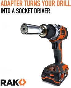img 1 attached to 🛠️ RAK Universal Socket Tool: The Perfect Gift for Dad, Husband, Boyfriend, Handy Men or Women - Set of 2 Gadgets with Wrench Grip and Power Drill Adapter