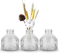 🌷 oppsart glass bud vases for decor: small clear decorative vases for farmhouse fireplace and modern centerpiece floral decoration logo
