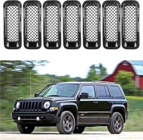 img 4 attached to 🚙 AVOMAR 7PCS Front Grill Mesh Insert Kit for 2011-2016 Jeep Patriot - Compatible & Stylish (Black)