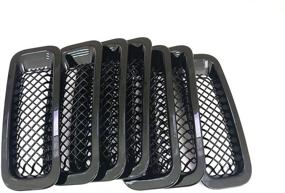 img 2 attached to 🚙 AVOMAR 7PCS Front Grill Mesh Insert Kit for 2011-2016 Jeep Patriot - Compatible & Stylish (Black)